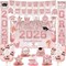 Class of 2026 Graduation Decorations - 40-Piece Pink & Rose Gold Party Kit: Fabric Backdrop, Porch Signs, Guest Book, Honeycomb Centerpieces & Balloons - High School & College Supplies
